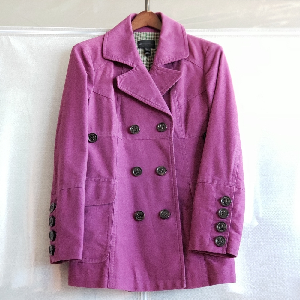MANGO MNG purple casual sportswear suede jacket blazer coats trench coats